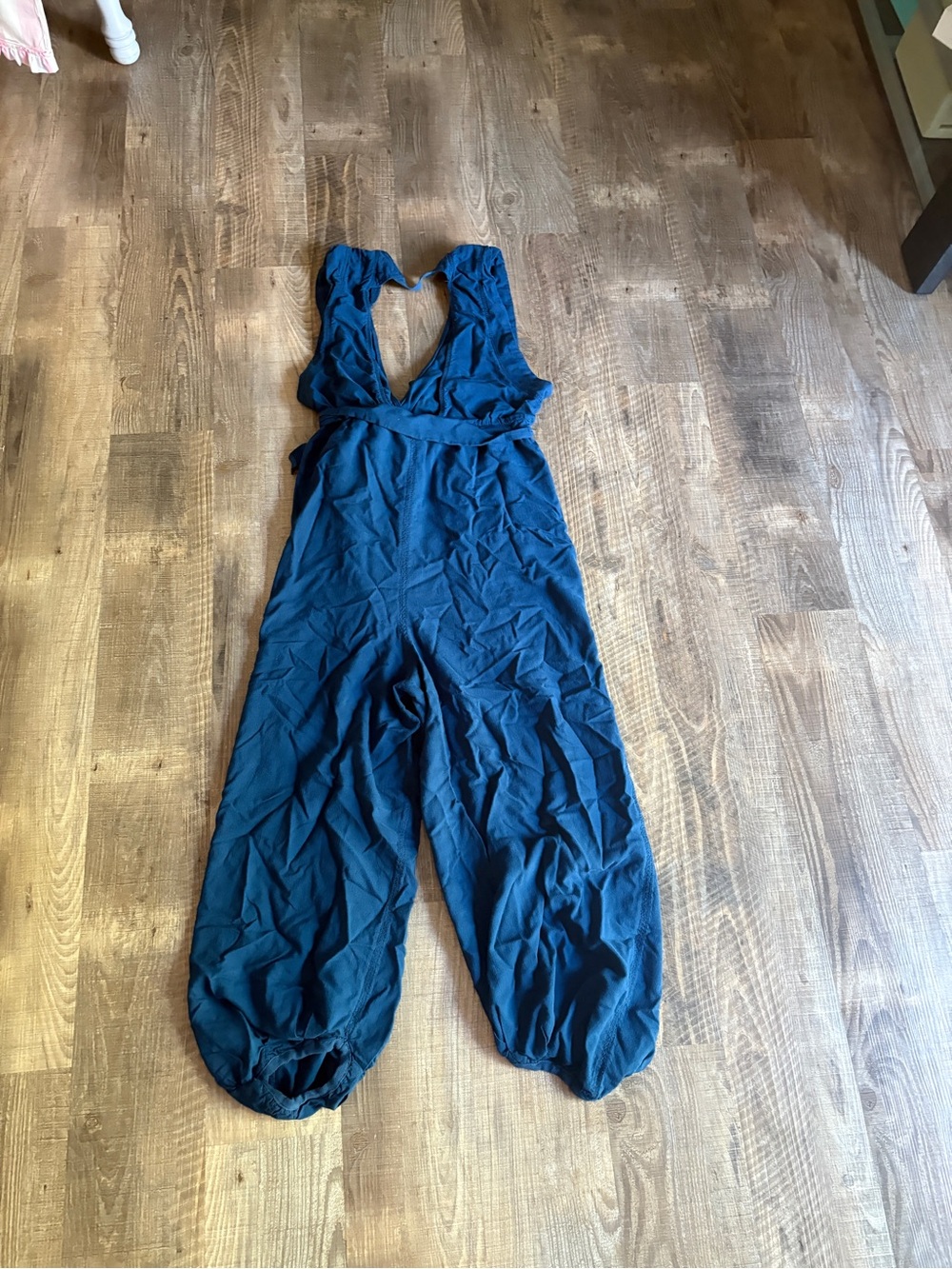 Free People Teal Blue Sleeveless Deep V Jumpsuit - Picture 5 of 5